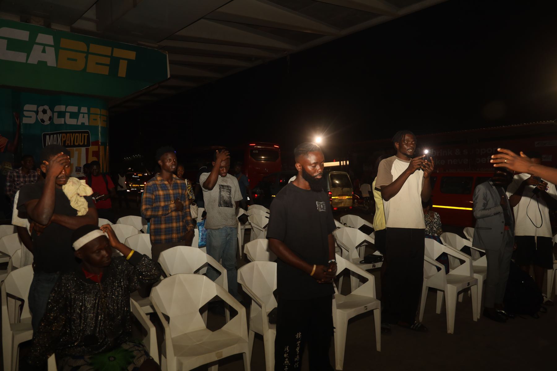 Community participants prayer over their lives